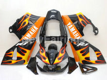 Charger l&#39;image dans la galerie, Black and Orange Flame - YZF-R1 00-01 Fairing Kit