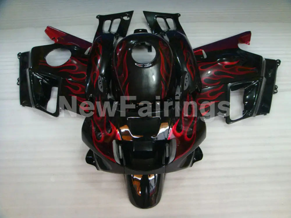 Black and Red Flame - CBR600 F2 91-94 Fairing Kit - Vehicles