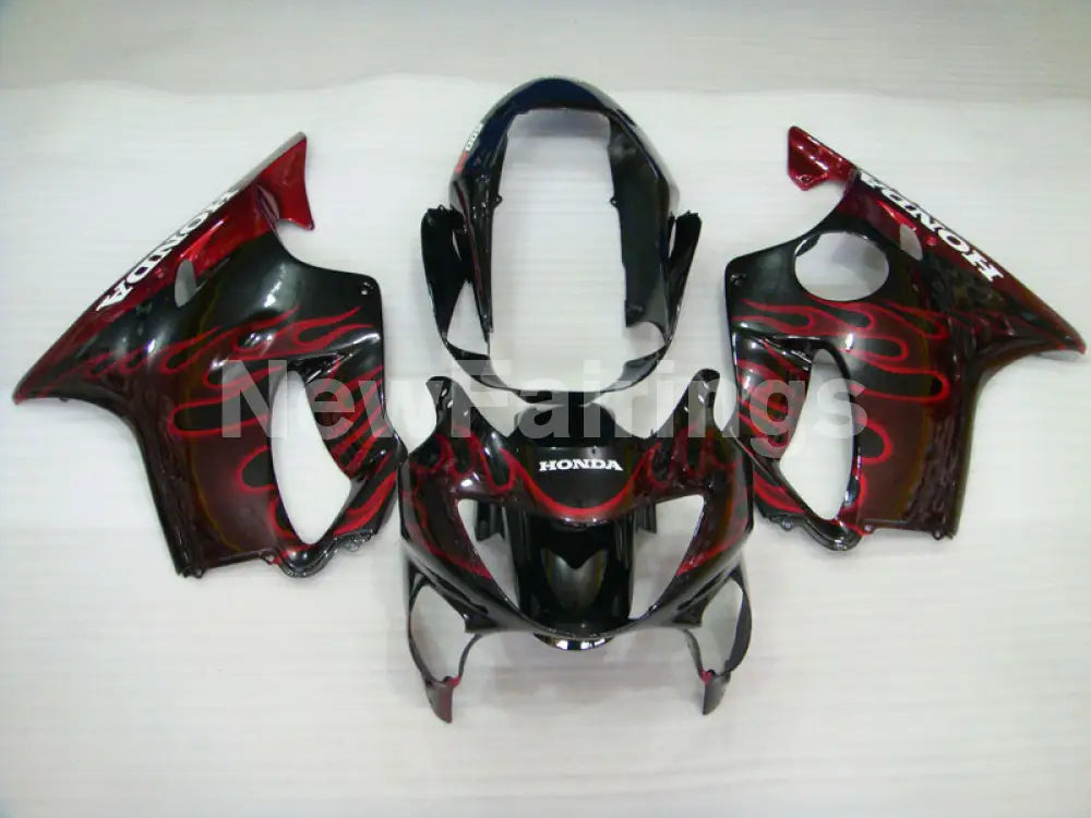 Black and Red Flame - CBR600 F4 99-00 Fairing Kit - Vehicles