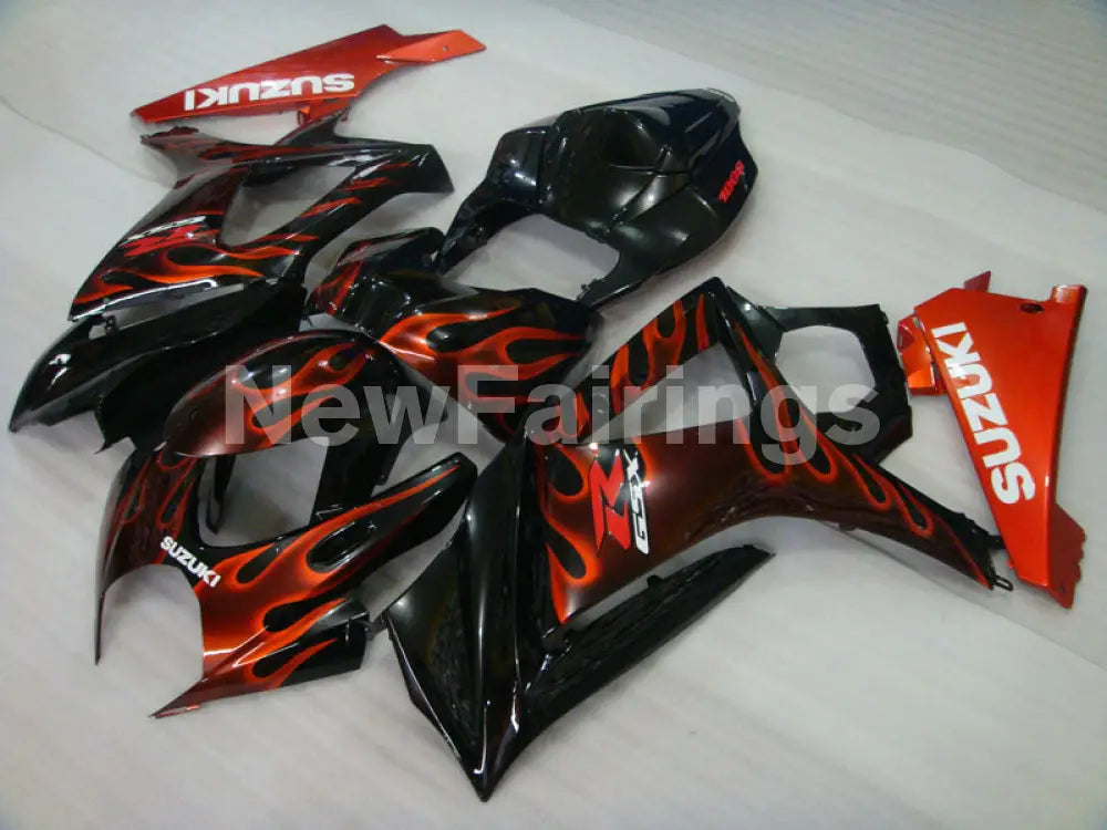 Black and Red Flame - GSX - R1000 07 - 08 Fairing Kit