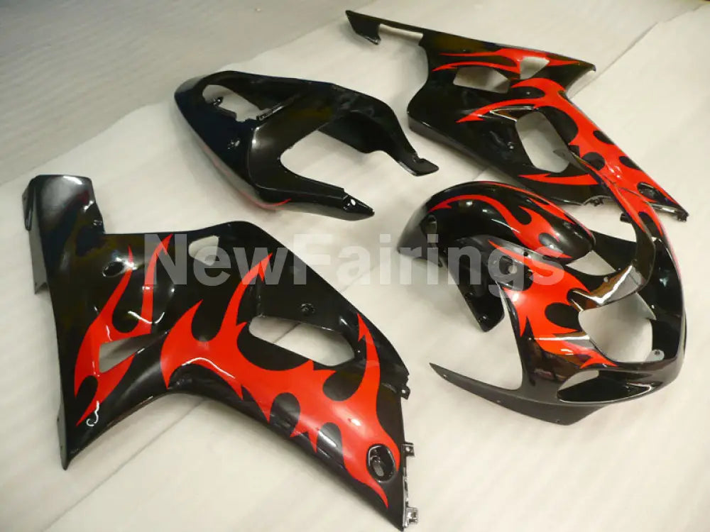 Black and Red Flame - GSX-R600 01-03 Fairing Kit - Vehicles