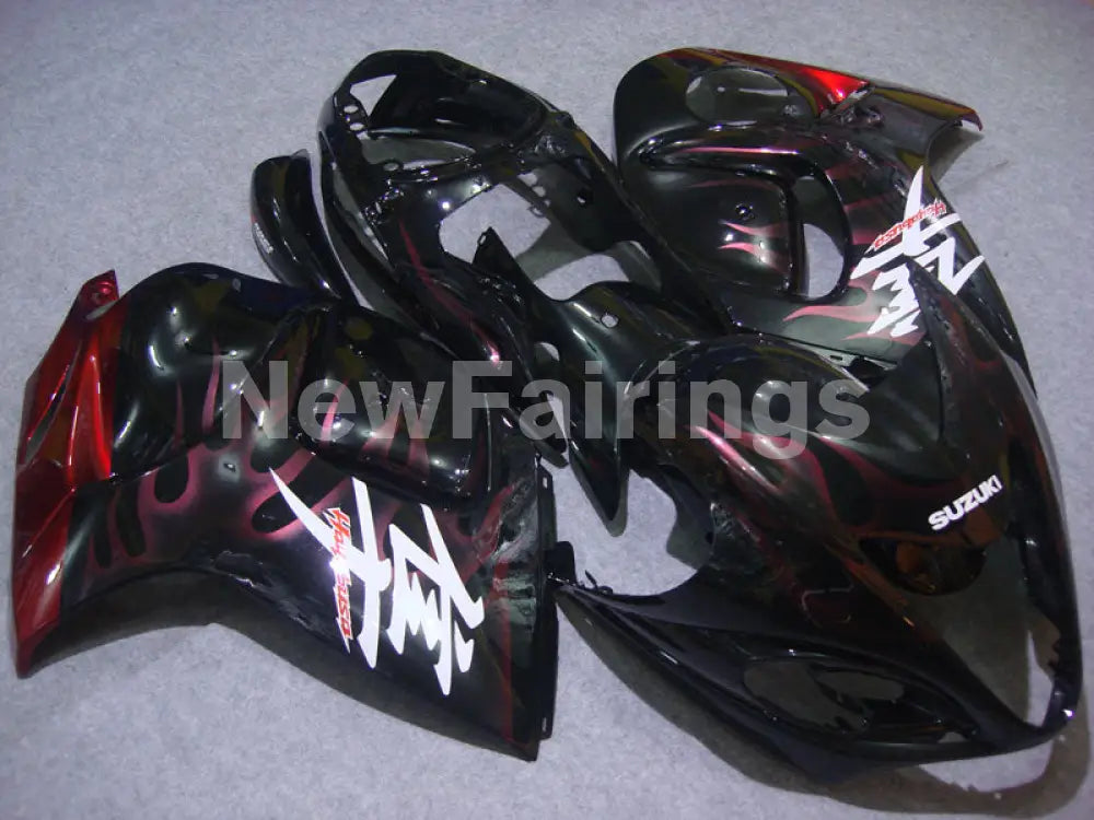 Black and Red Flame - GSX1300R Hayabusa 08-20 Fairing Kit