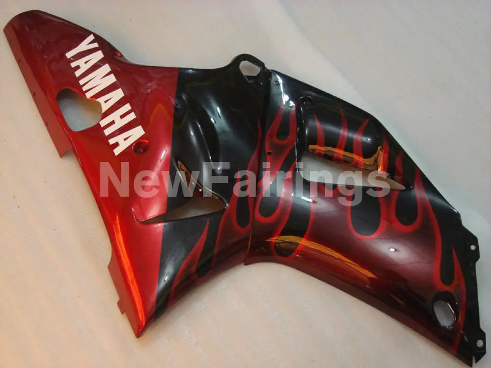 Black and Red Flame - YZF-R1 00-01 Fairing Kit - Vehicles &