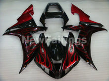 Load image into Gallery viewer, Black and Red Flame - YZF-R1 02-03 Fairing Kit - Vehicles &amp;