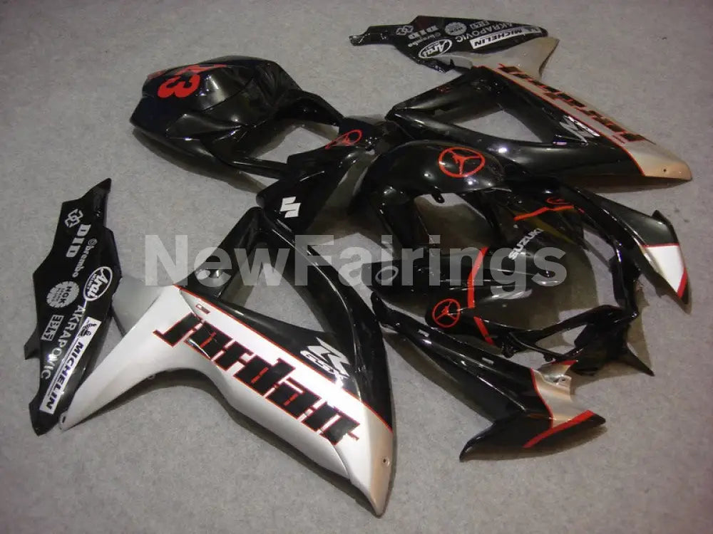 Black and Silver Jordan - GSX-R600 08-10 Fairing Kit