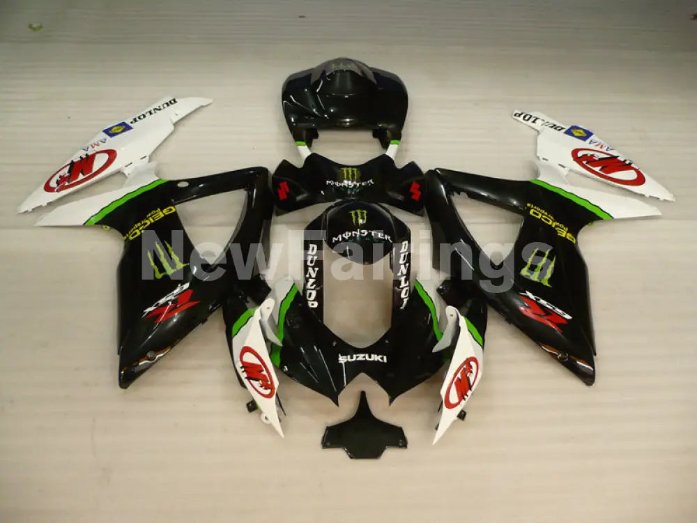 Black and White Green Monster - GSX-R600 08-10 Fairing Kit