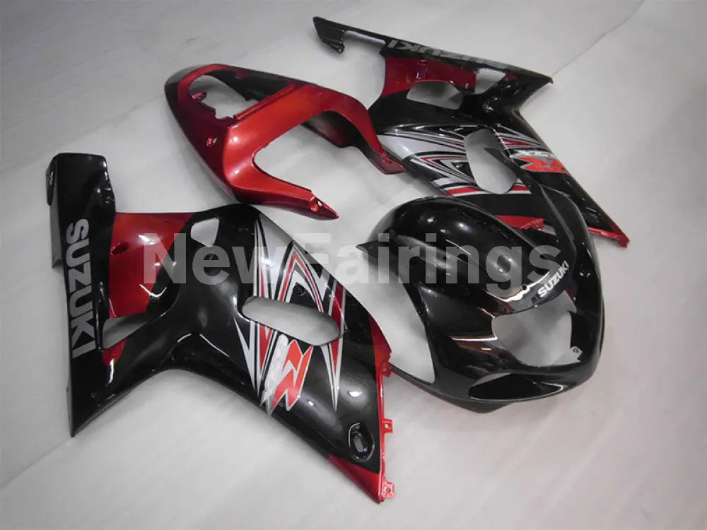 Black and Wine Red Factory Style - GSX-R600 01-03 Fairing