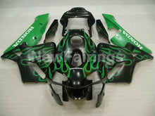 Charger l&#39;image dans la galerie, Black and Green Flame - CBR600RR 03-04 Fairing Kit -