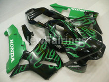 Charger l&#39;image dans la galerie, Black and Green Flame - CBR600RR 03-04 Fairing Kit -