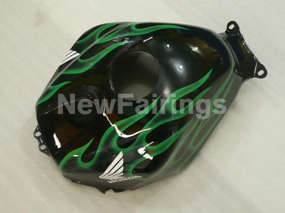 Black and Green Flame - CBR600RR 03-04 Fairing Kit -