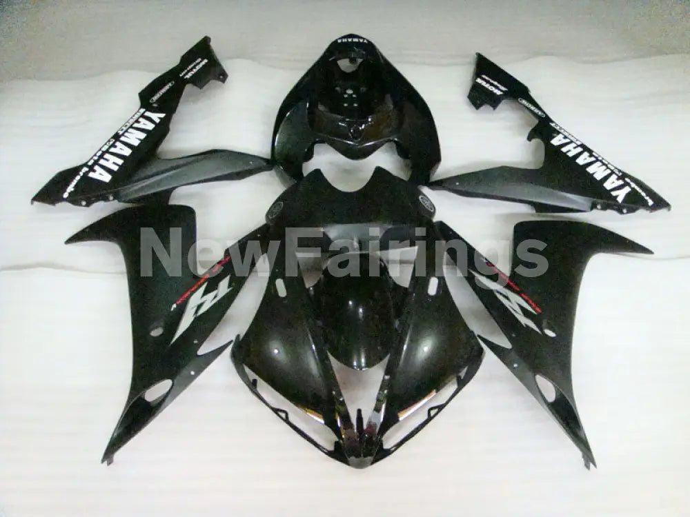 Black Matte Black white stickers Factory Style - YZF-R1