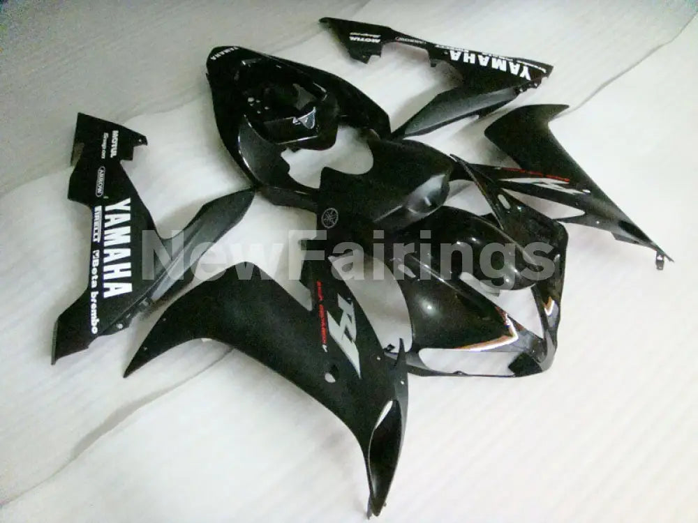 Black Matte Black white stickers Factory Style - YZF-R1