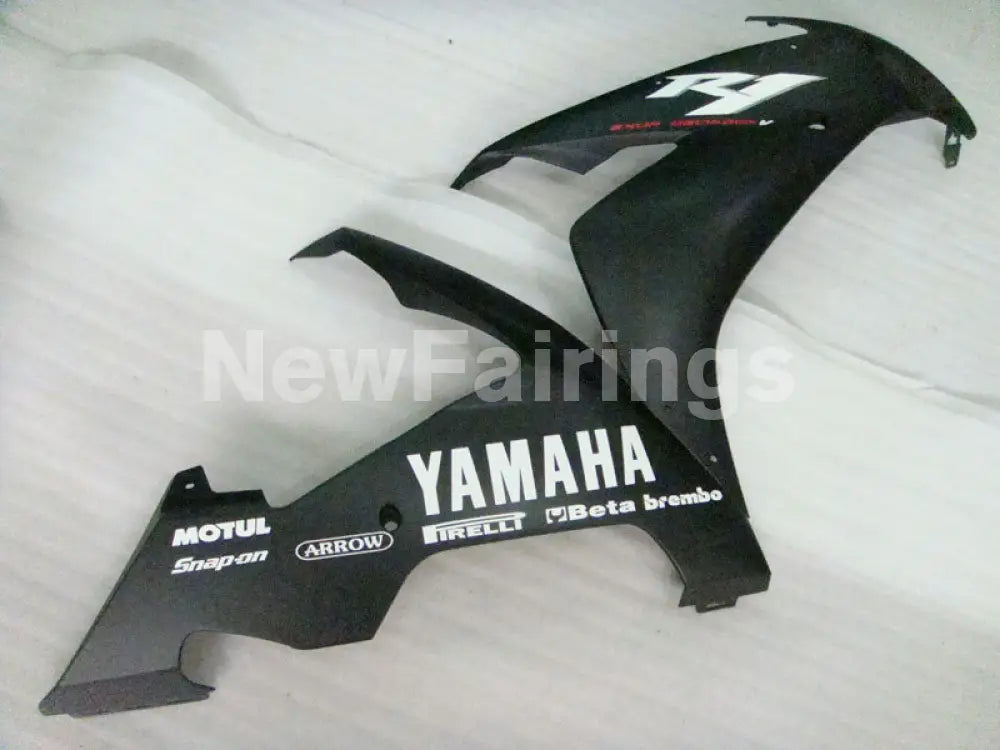 Black Matte Black white stickers Factory Style - YZF-R1