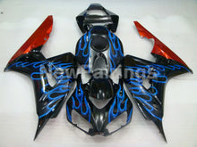 Charger l&#39;image dans la galerie, Black Orange and Blue Flame - CBR1000RR 06-07 Fairing Kit -