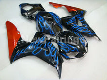 Charger l&#39;image dans la galerie, Black Orange and Blue Flame - CBR1000RR 06-07 Fairing Kit -