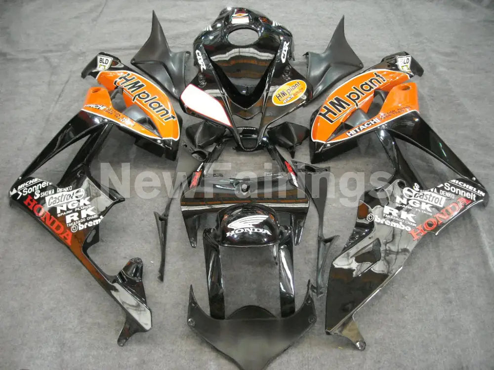 Black and Orange HM plant - CBR600RR 07-08 Fairing Kit -