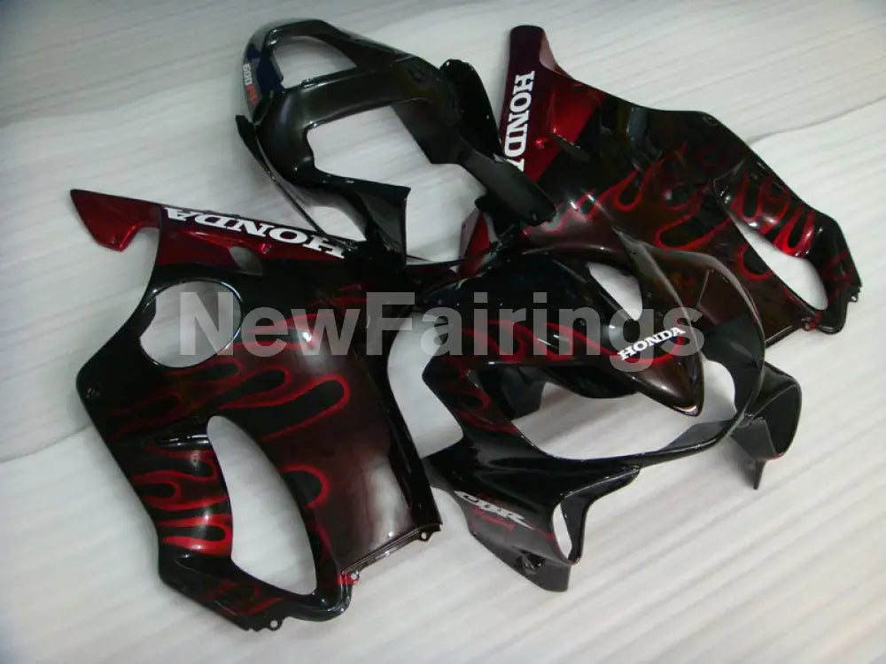 Black and Red Flame - CBR600 F4i 01-03 Fairing Kit -