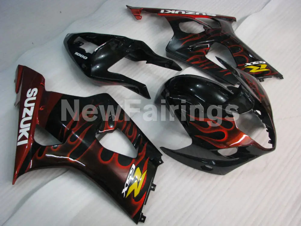 Black Red Flame - GSX - R1000 03 - 04 Fairing Kit Vehicles