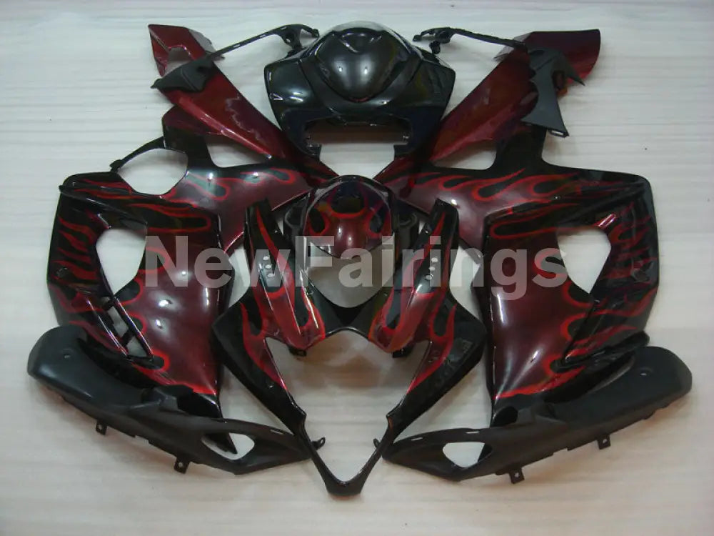 Black and Red Flame - GSX - R1000 05 - 06 Fairing Kit