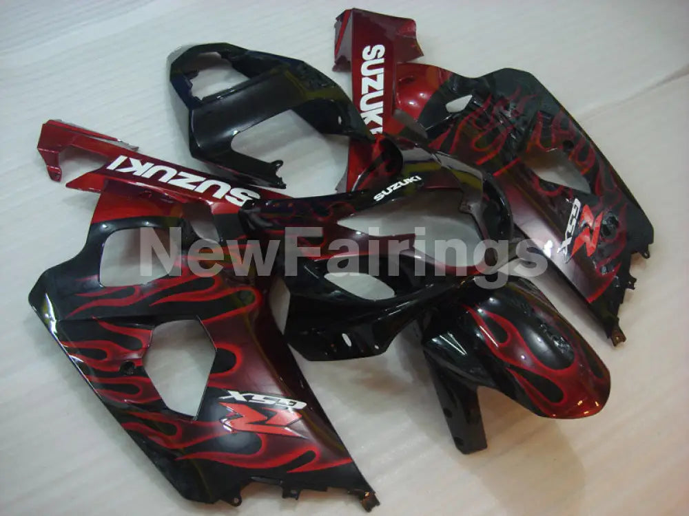 Black and Red Flame - GSX-R750 04-05 Fairing Kit Vehicles &