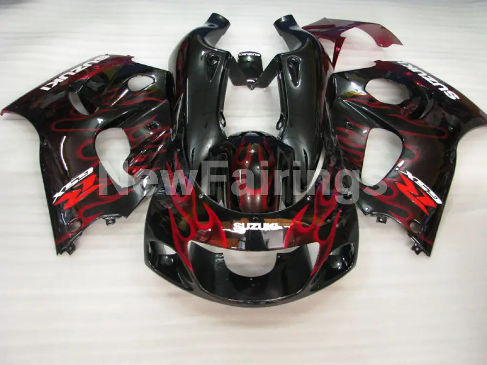 Black and Red Flame - GSX-R750 96-99 Fairing Kit - Vehicles