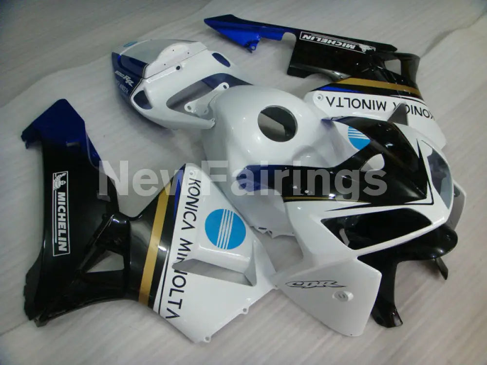 Black and White Blue Konica Minolta - CBR600RR 05-06 Fairing