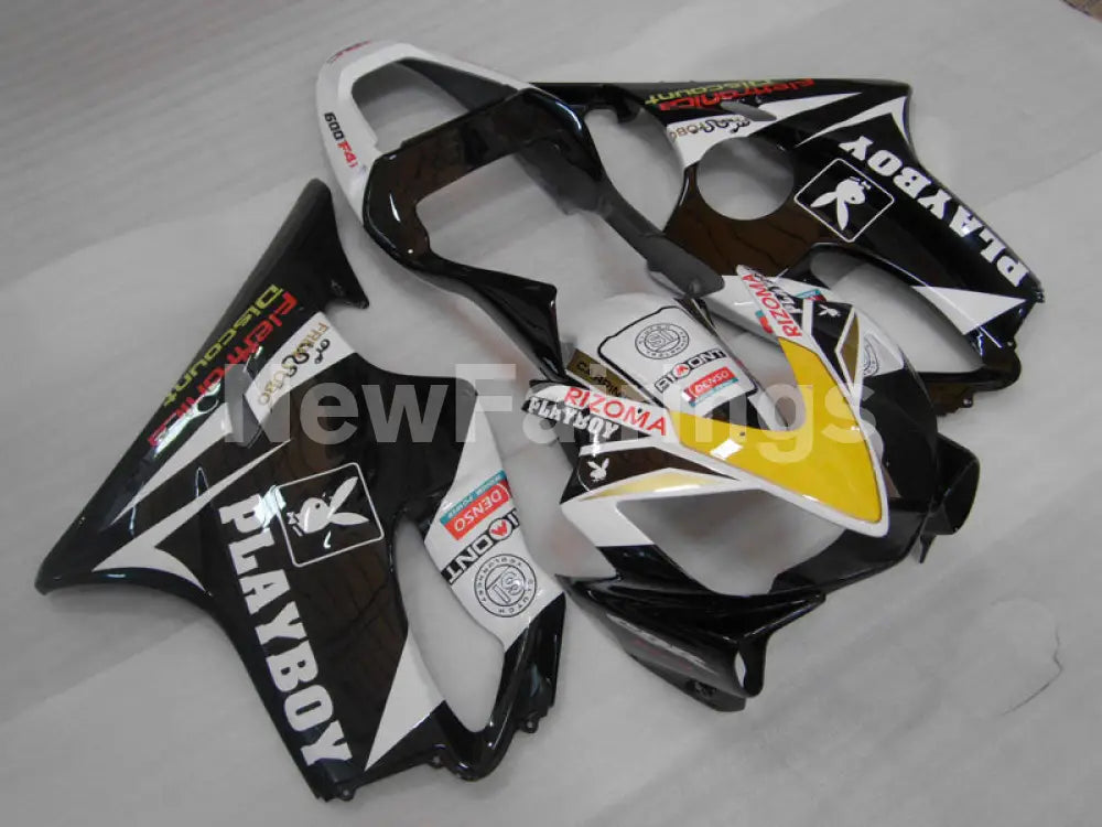 Black and White Yellow PlayBoy - CBR600 F4i 01-03 Fairing