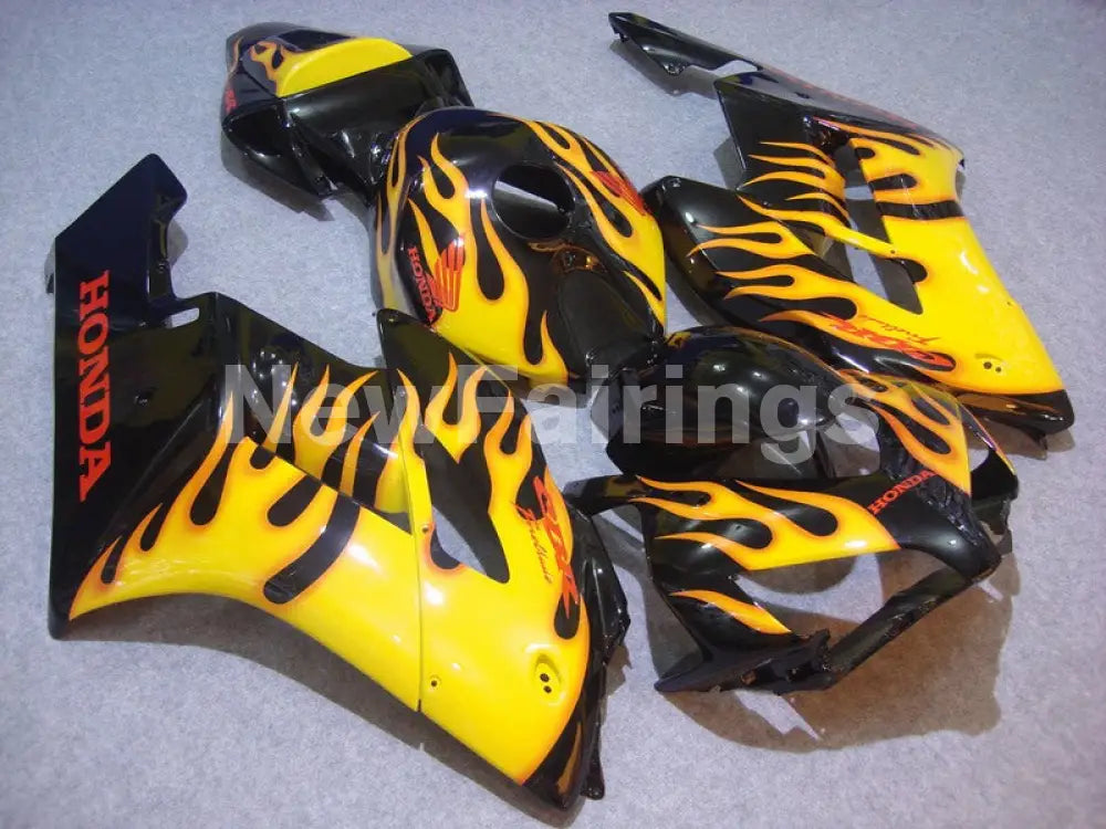 Black and Yellow Flame - CBR1000RR 04-05 Fairing Kit -