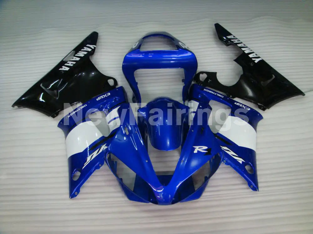 Blue and Black White Factory Style - YZF-R1 00-01 Fairing