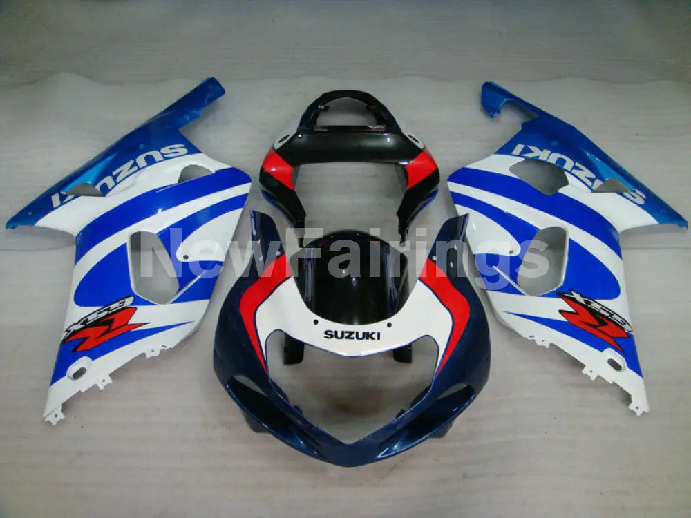 Blue and White Red Factory Style - GSX-R750 00-03 Fairing