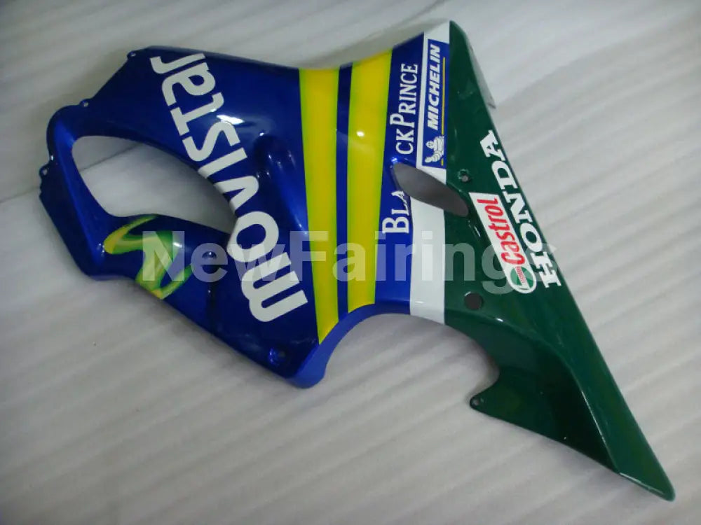 Blue and Yellow Green Movistar - CBR600 F4 99-00 Fairing Kit