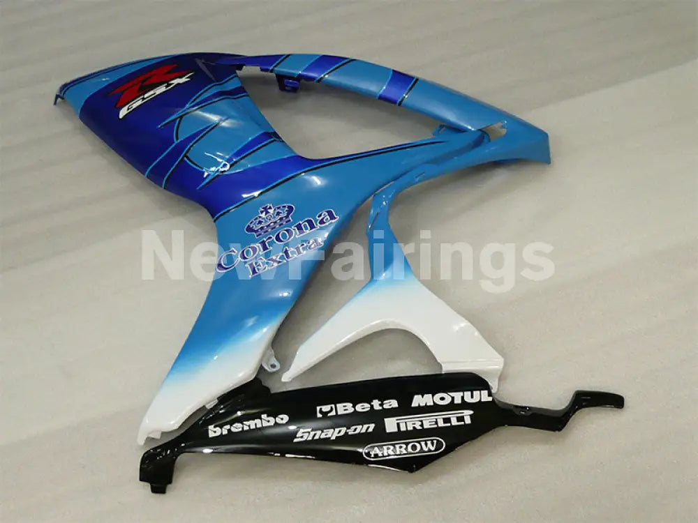 Blue and White Black Corona - GSX-R750 06-07 Fairing Kit