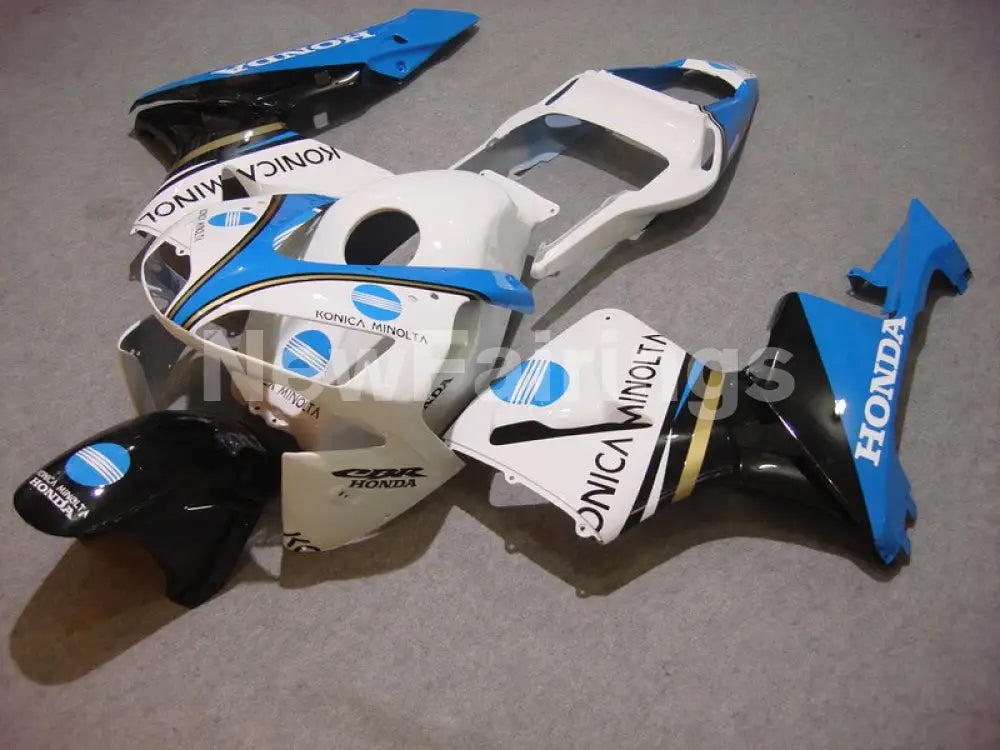 Blue and White Konica Minolta - CBR600RR 03-04 Fairing Kit -