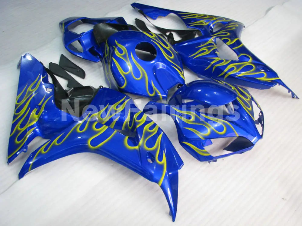 Blue and Yellow Flame - CBR1000RR 06-07 Fairing Kit -