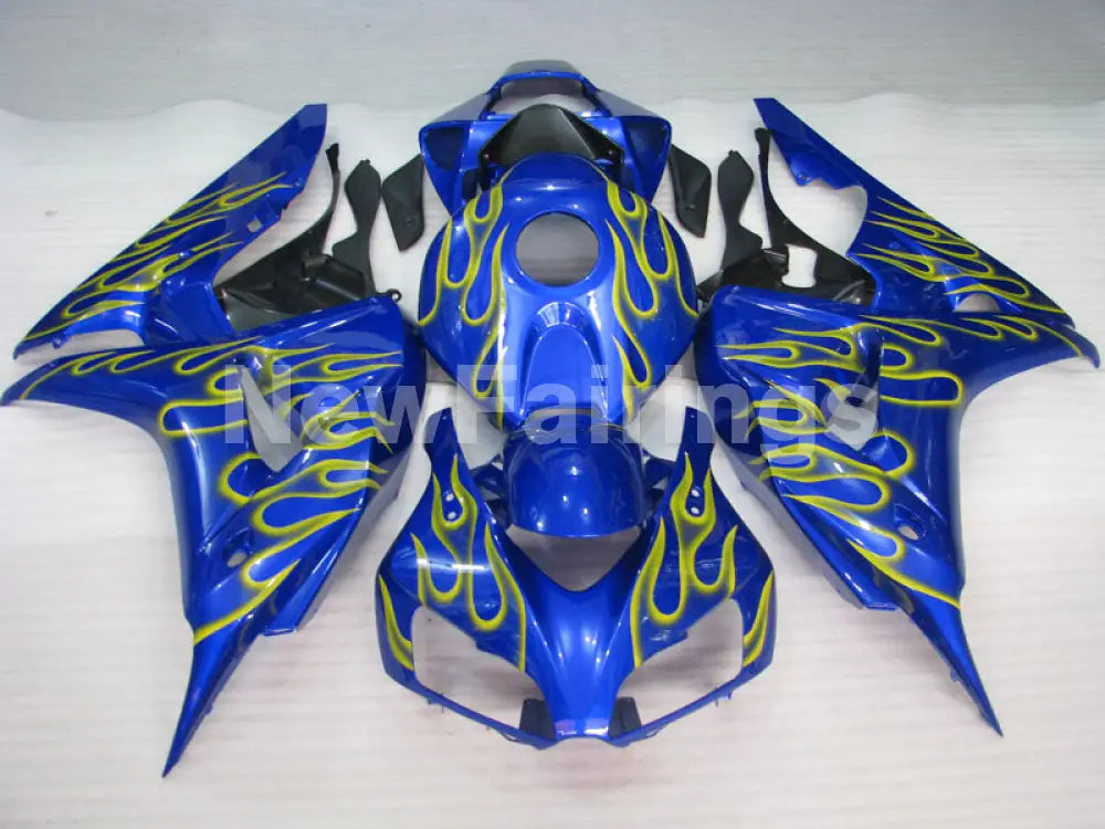 Blue and Yellow Flame - CBR1000RR 06-07 Fairing Kit -