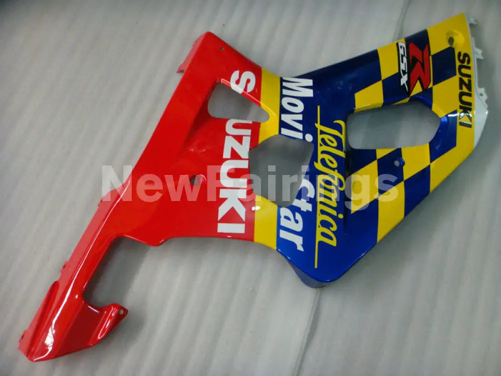 Blue and Yellow Red Movistar - GSX-R600 01-03 Fairing Kit -