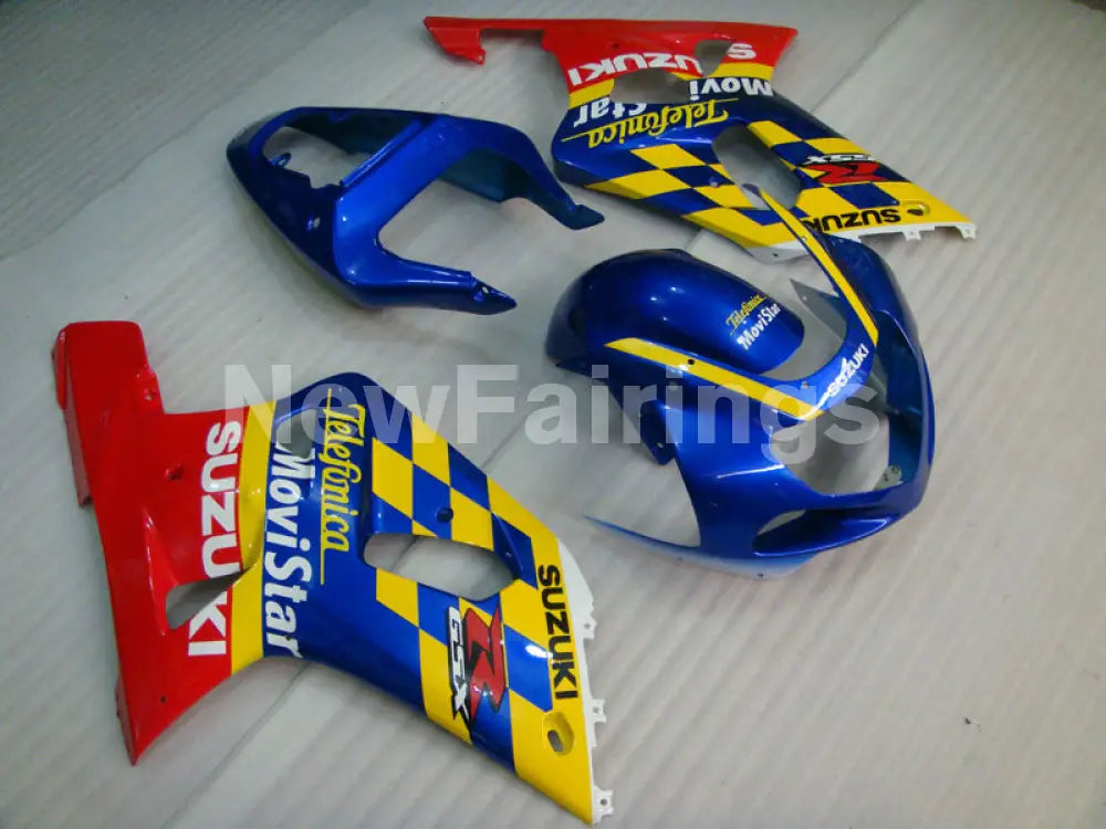 Blue and Yellow Red Movistar - GSX-R750 00-03 Fairing Kit