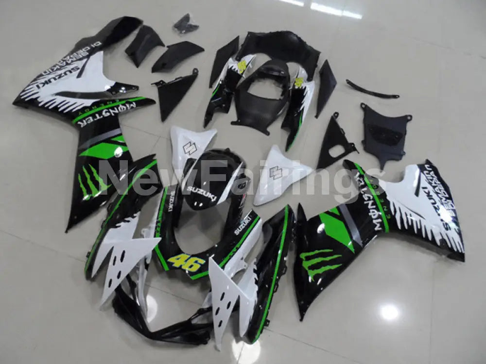 Green and Black White Monster - GSX-R600 11-24 Fairing Kit