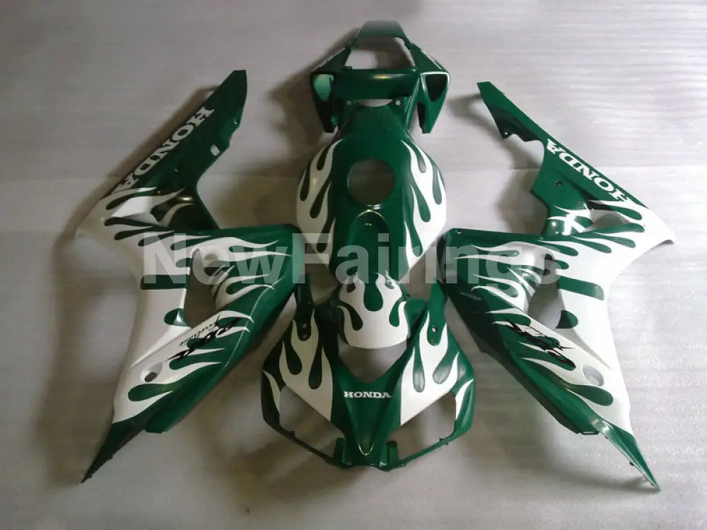 Green White Flame - CBR1000RR 06-07 Fairing Kit - Vehicles &