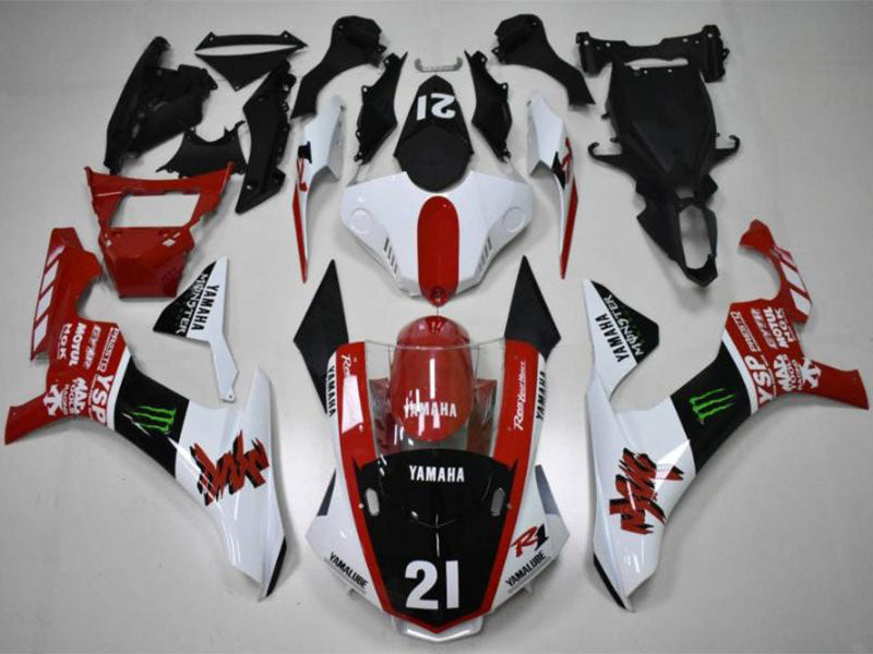 Kit de carénage Monster numéro 21 rouge et blanc noir - YZF-R1 15-19