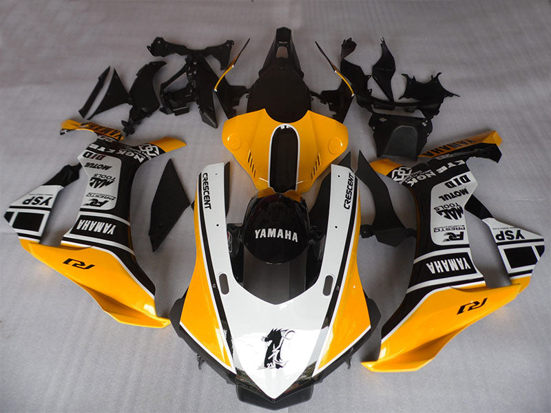 Yellow and White Black Factory Style - YZF-R1 15-19 Fairing Kit