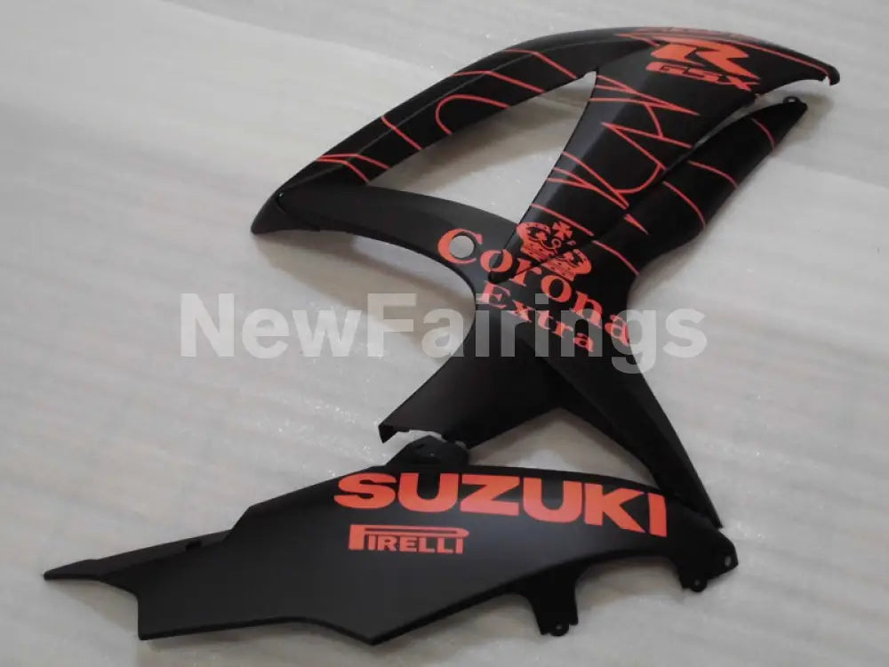 Matte Black and Orange Corona - GSX-R750 08-10 Fairing Kit