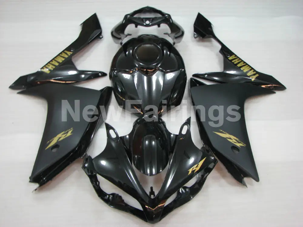 Matte Black Black Golden Stickers Factory Style - YZF-R1