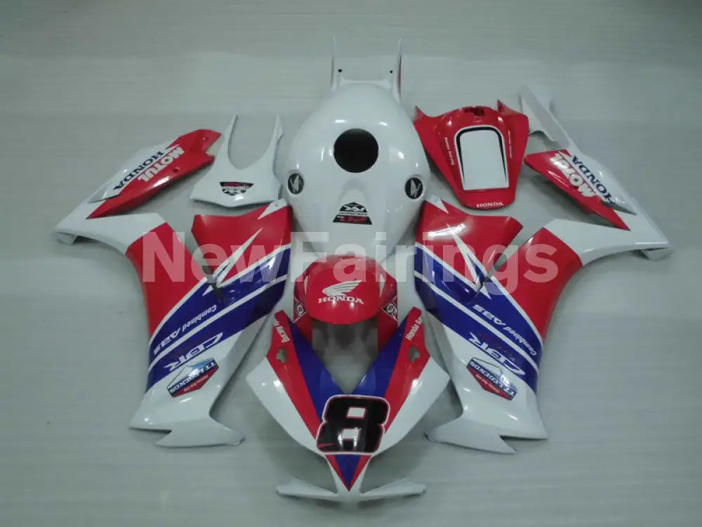 Number 8 White and Red Blue MOTUL - CBR1000RR 12-16 Fairing