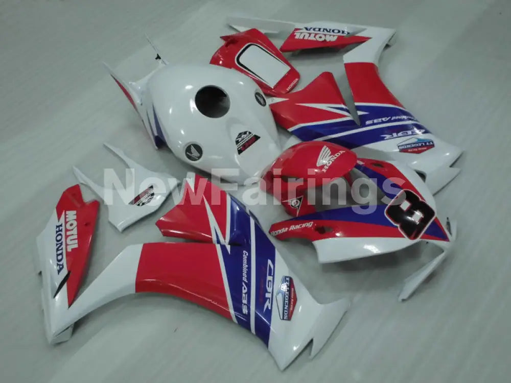 Number 8 White and Red Blue MOTUL - CBR1000RR 12-16 Fairing