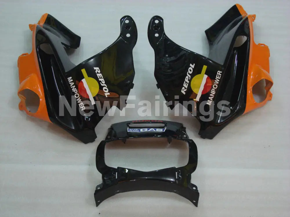 Orange Red and Black Repsol - CBR600 F2 91-94 Fairing Kit -