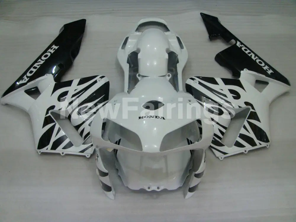 Pearl White and Black Fire - CBR600RR 03-04 Fairing Kit -