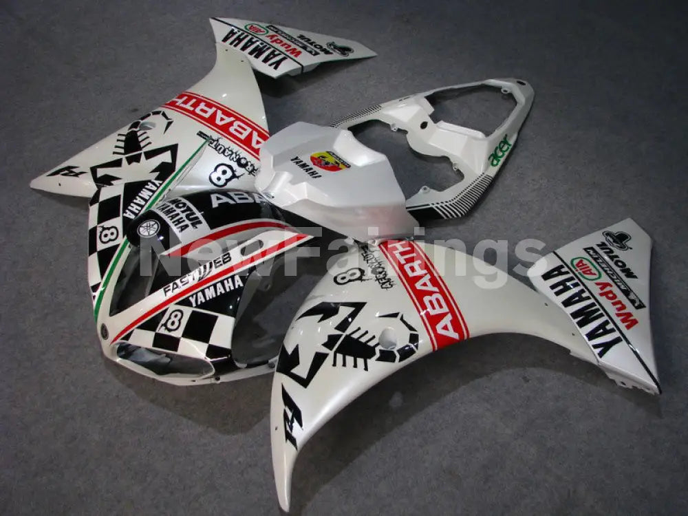 Pearl White Black Scorpion - YZF-R1 09-11 Fairing Kit