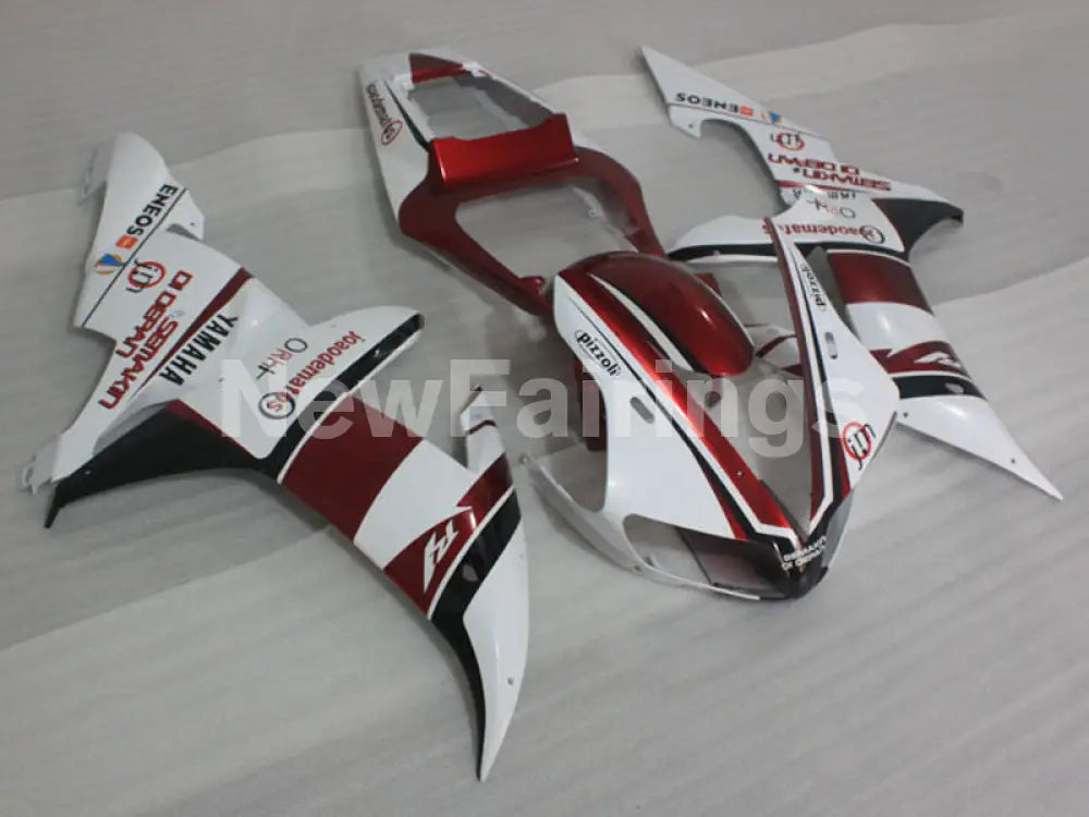 White and Wine Red joaodematos - YZF-R1 02-03 Fairing Kit