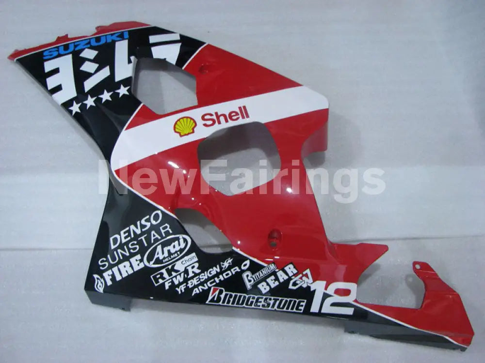 Red and Black White Factory Style - GSX-R600 04-05 Fairing